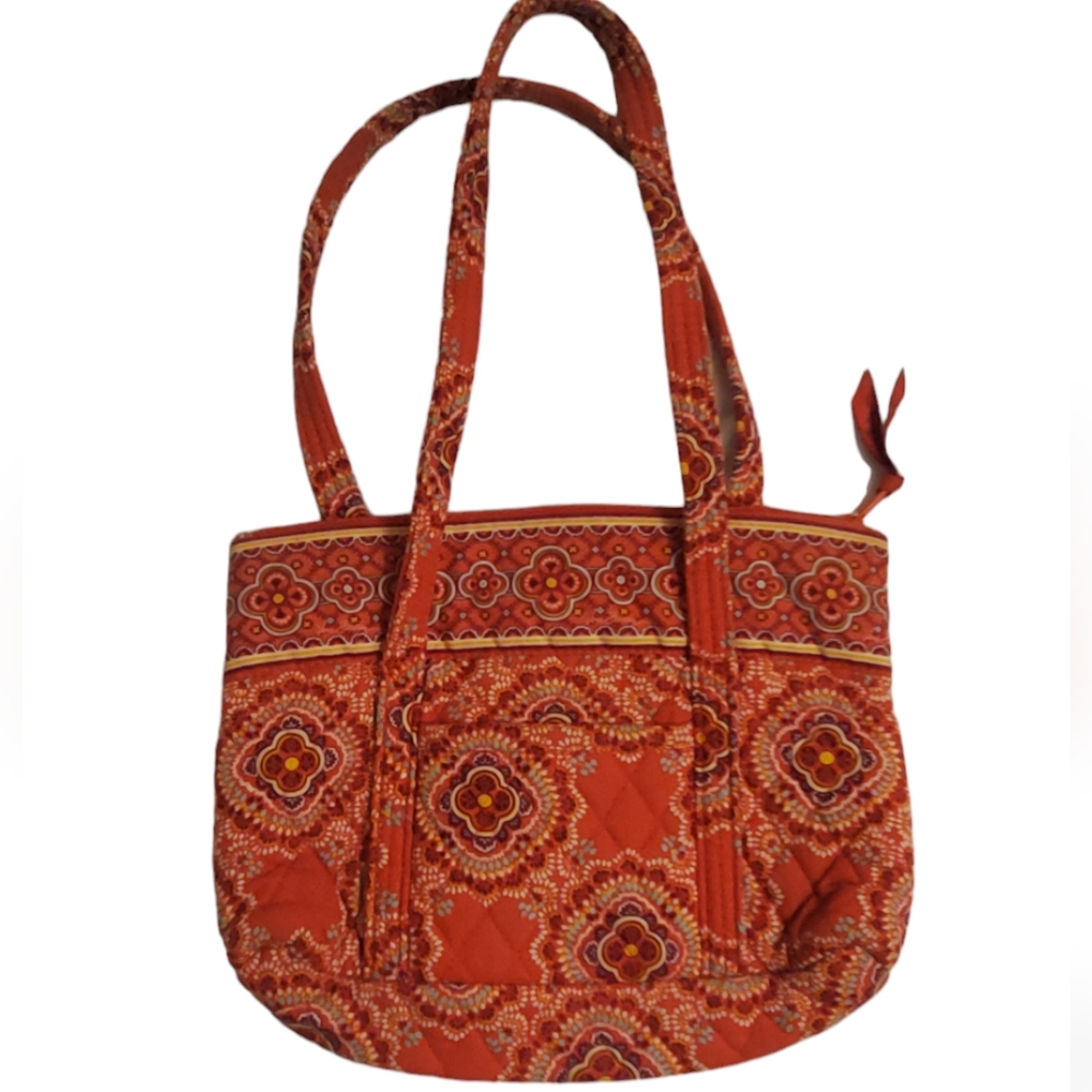 Vera Bradley Small Tote Purse Retired Pattern Paprika Orange